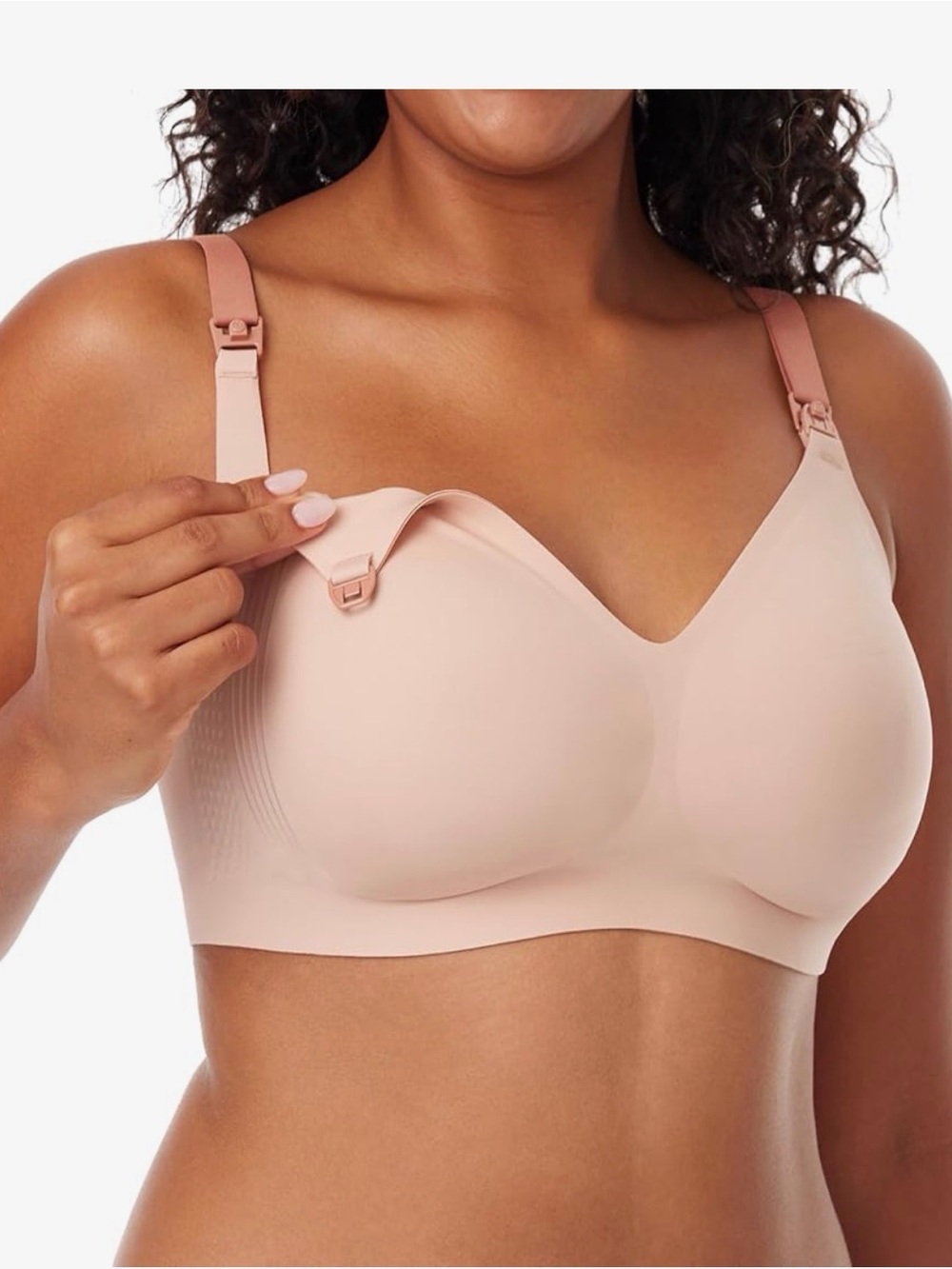 Momcozy Nursing Pumping Bra Wireless Seamless Pink Straps 2X Plus